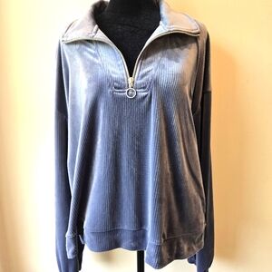 Angels Women's Long Sleeve Pullover Velour V Neck Large